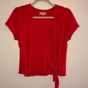 Madewell Woven Wrap Top, Size S